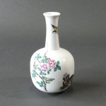 画像1: 花器（8号）・花鳥に猫 ／ 松龍 作 (1)